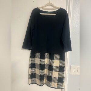 Black and White Checkered sweater Dress